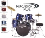 Percussion Plus PP3350 BK  Black 5pc Fusion Drum Set with Cymbals