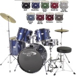 Percussion Plus PP3350 SGY Steel Gray 5pc Fusion Drum Set with Cymbals