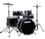 ddrum D1 MB JR Complete 5-piece Drum Set, Metallic Black