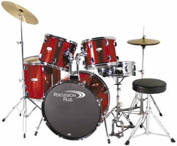 Percussion Plus PP3500MWR 5PC DRUMSET W/CYMBALS/THRONE