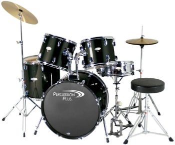 Percussion Plus PP3500BK 5PC DRUMSET W/ CYMBALS & THRONE