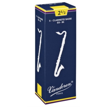 Bass Clarinet Reed - Vandoren #2.5 - 5pk - REVABC2.5