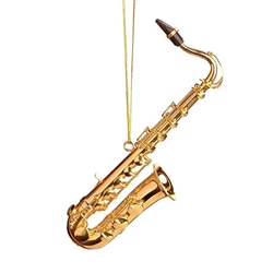 Ornament, Saxophone, Gold, 5.5"