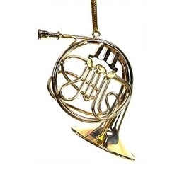 Ornament, French Horn, Gold
