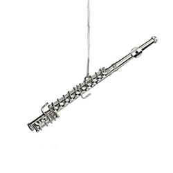 Ornament, Flute, Silver, 5.5"